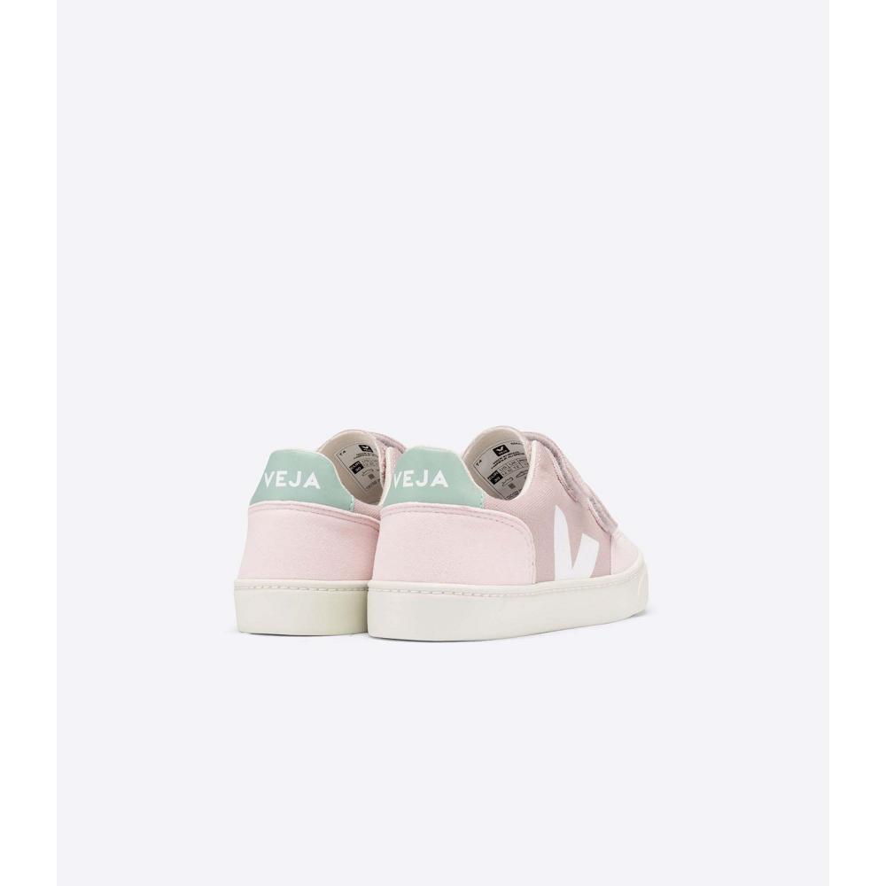 Kids' Veja V-12 CANVAS Sneakers Pink | SG 872NWY